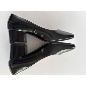 D Flex Comfort Black Pumps Square Toe Block Heel Comfort Dress Shoes